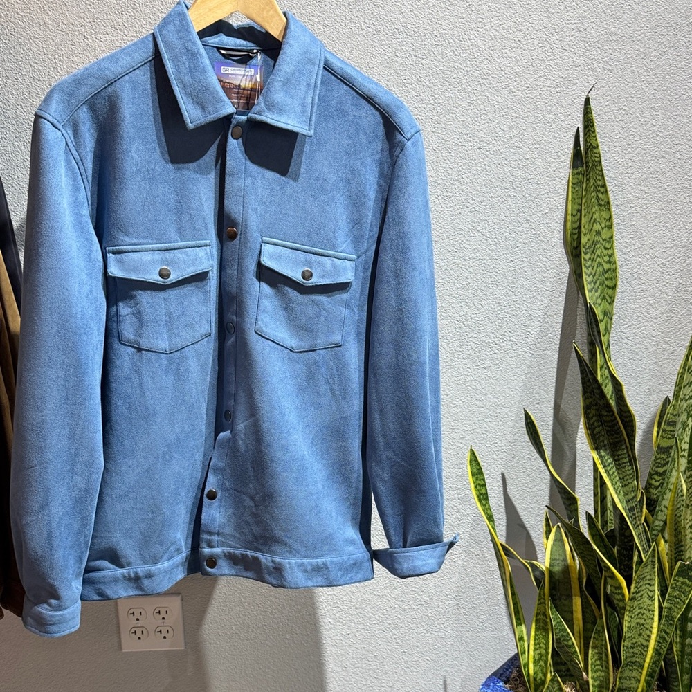 Men’s Georg Roth Recycled Ultra Suede Jacket in French Blue
